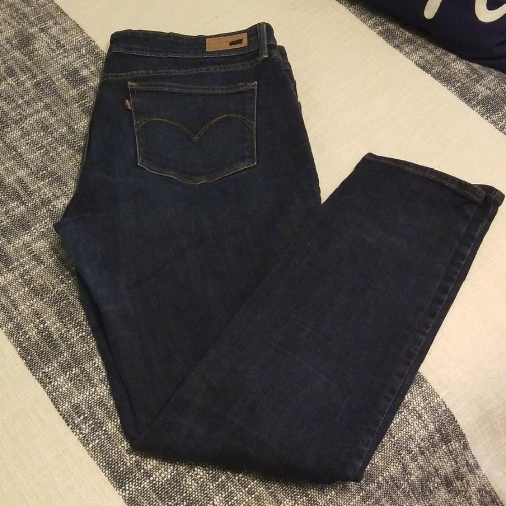 Levi's Women's Demi Curve Mid Rise Skinny Jeans - Dark Blue Sz 14/32